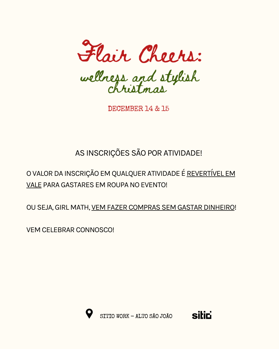 Workshops + Podcast ao vivo - Flair Cheers